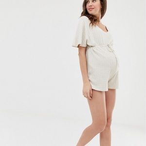 ASOS DESIGN Maternity lounge ribbed romper